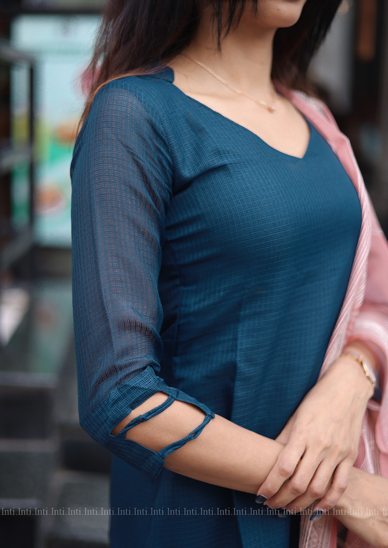 Indigo Wave Top & Dupatta Set