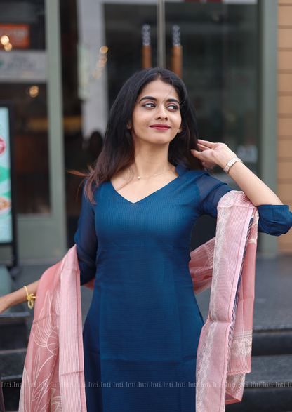 Indigo Wave Top & Dupatta Set
