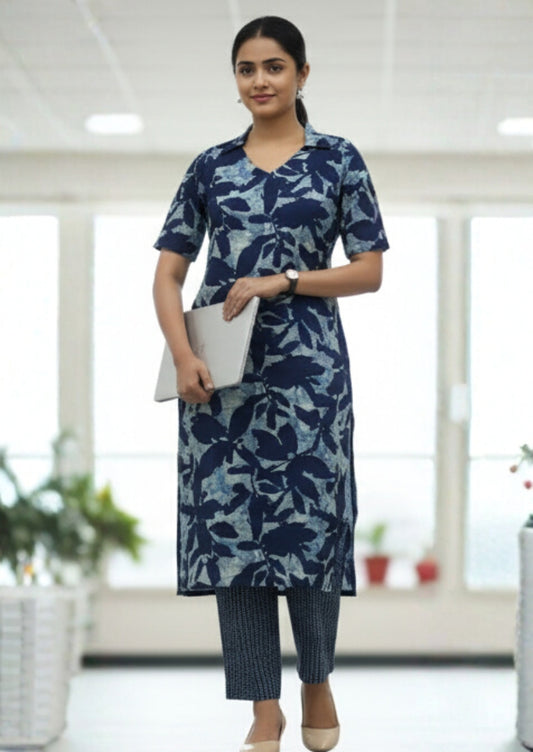 Indigo Veins Top & Pant Set