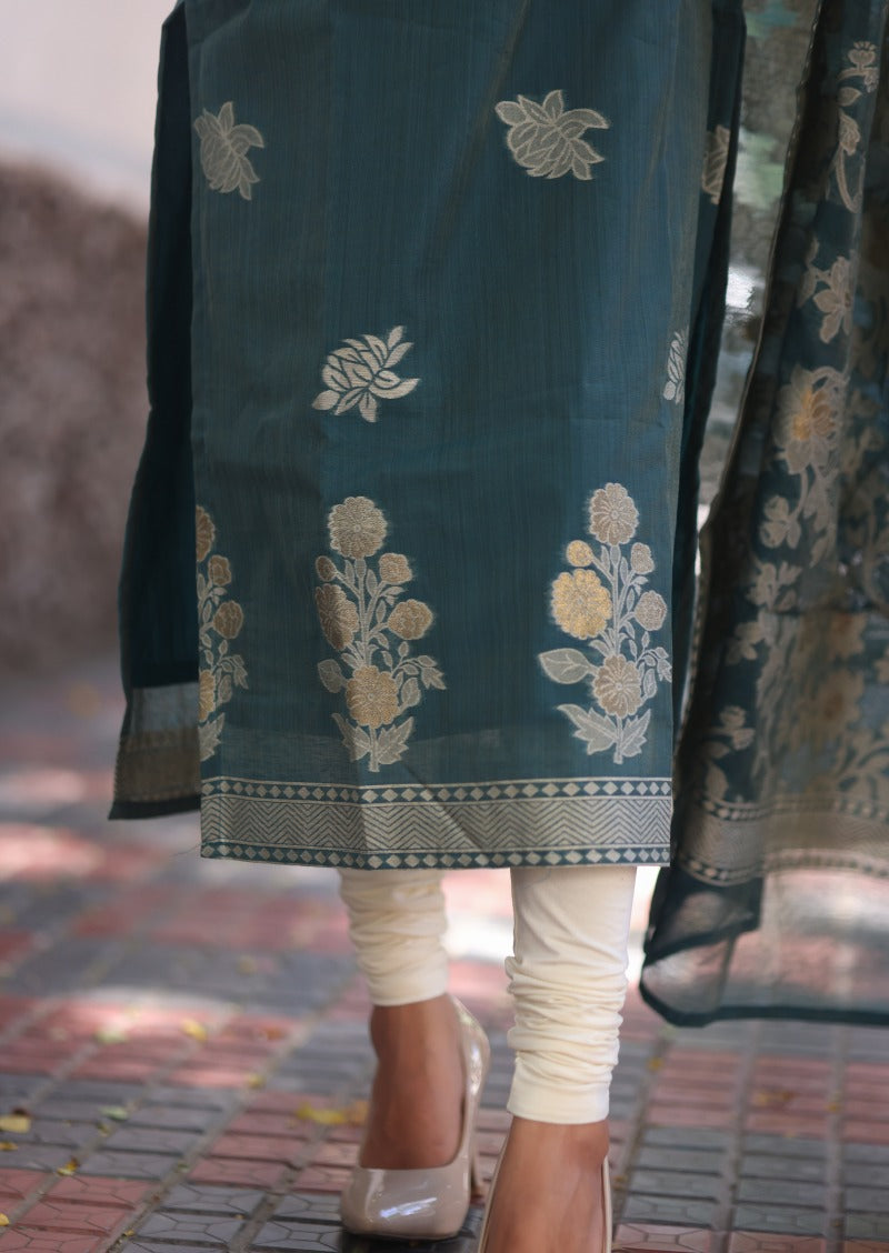 Jelva Sheen Top & Dupatta Set