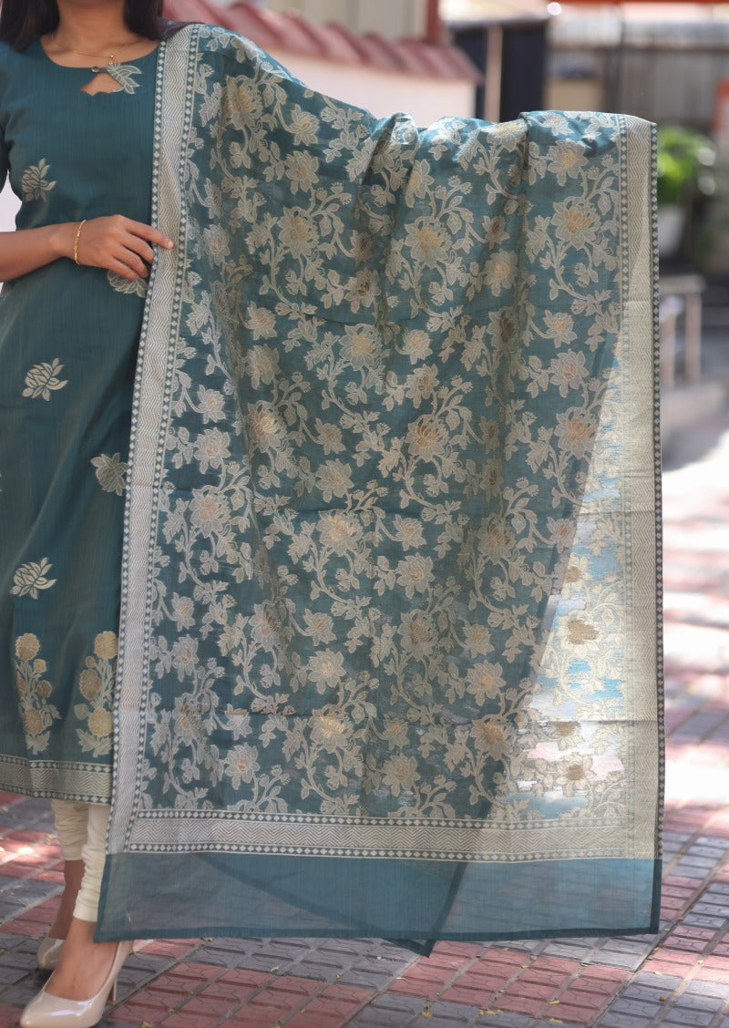 Jelva Sheen Top & Dupatta Set