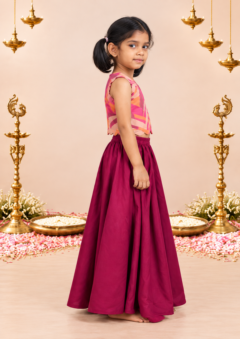 Jelly Twirl Kids Crop Top & Skirt Set