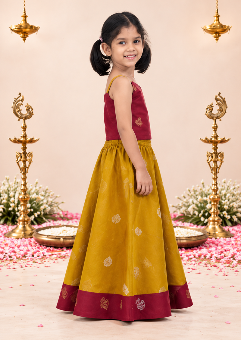 Kesar Koko Kids Crop Top & Skirt Set