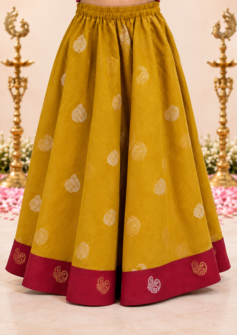 Kesar Koko Kids Crop Top & Skirt Set