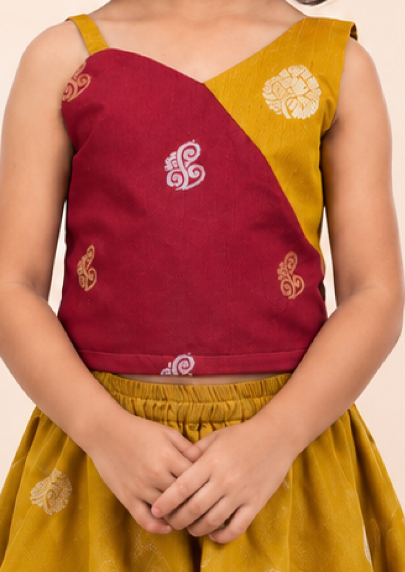 Kesar Koko Kids Crop Top & Skirt Set