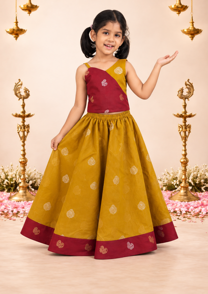 Kesar Koko Kids Crop Top & Skirt Set