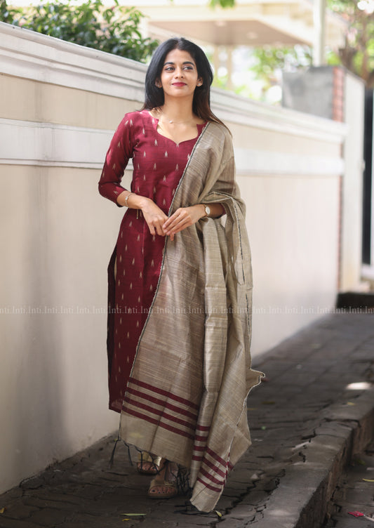 Marron Oxide Magic Salwar Suit