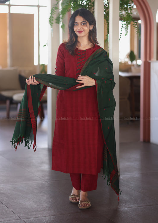Merlot Grace Top & Dupatta Set