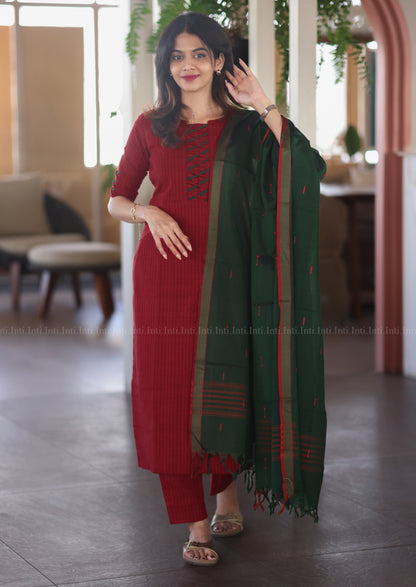 Merlot Grace Top & Dupatta Set