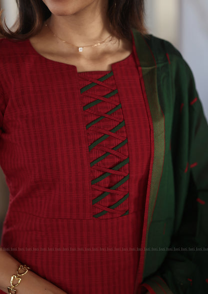 Merlot Grace Top & Dupatta Set