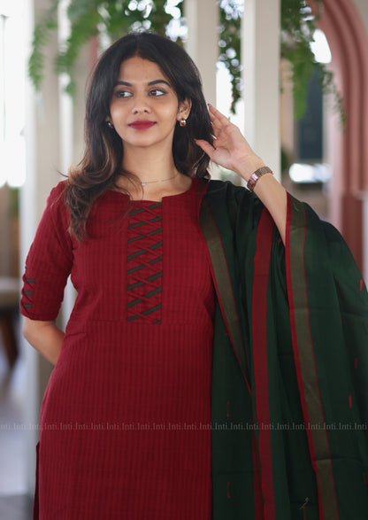Merlot Grace Top & Dupatta Set