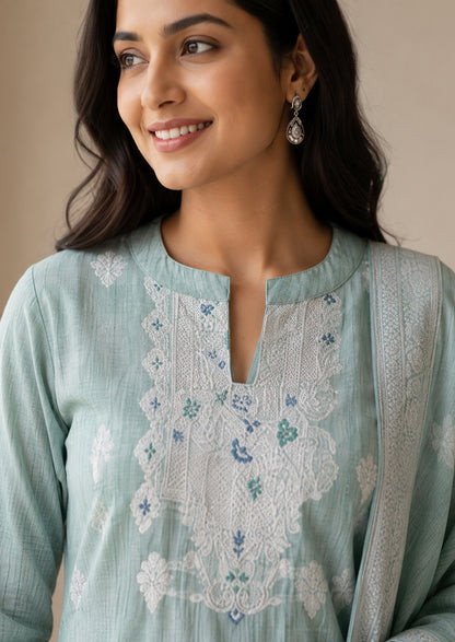 Mint Elysee Top & Dupatta Set