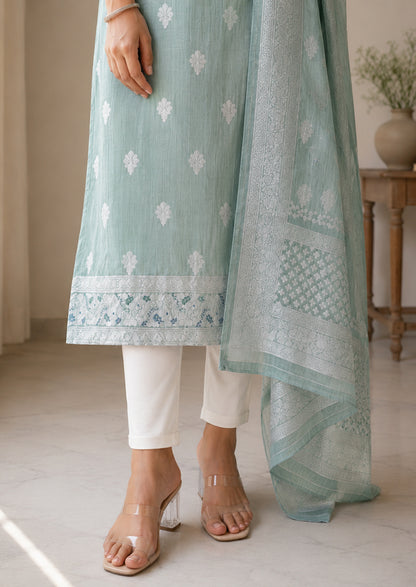Mint Elysee Top & Dupatta Set