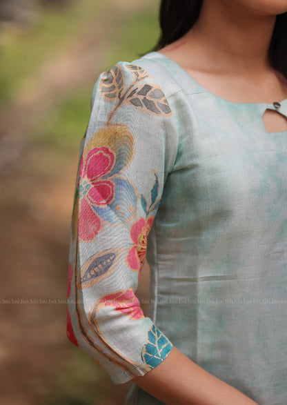 Mint rose Top & Dupatta Set