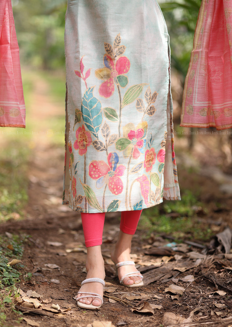 Mint rose Top & Dupatta Set