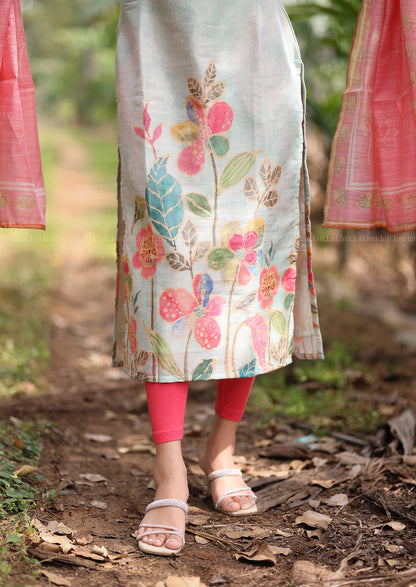 Mint rose Top & Dupatta Set