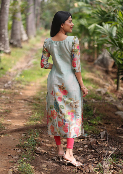 Mint rose Top & Dupatta Set