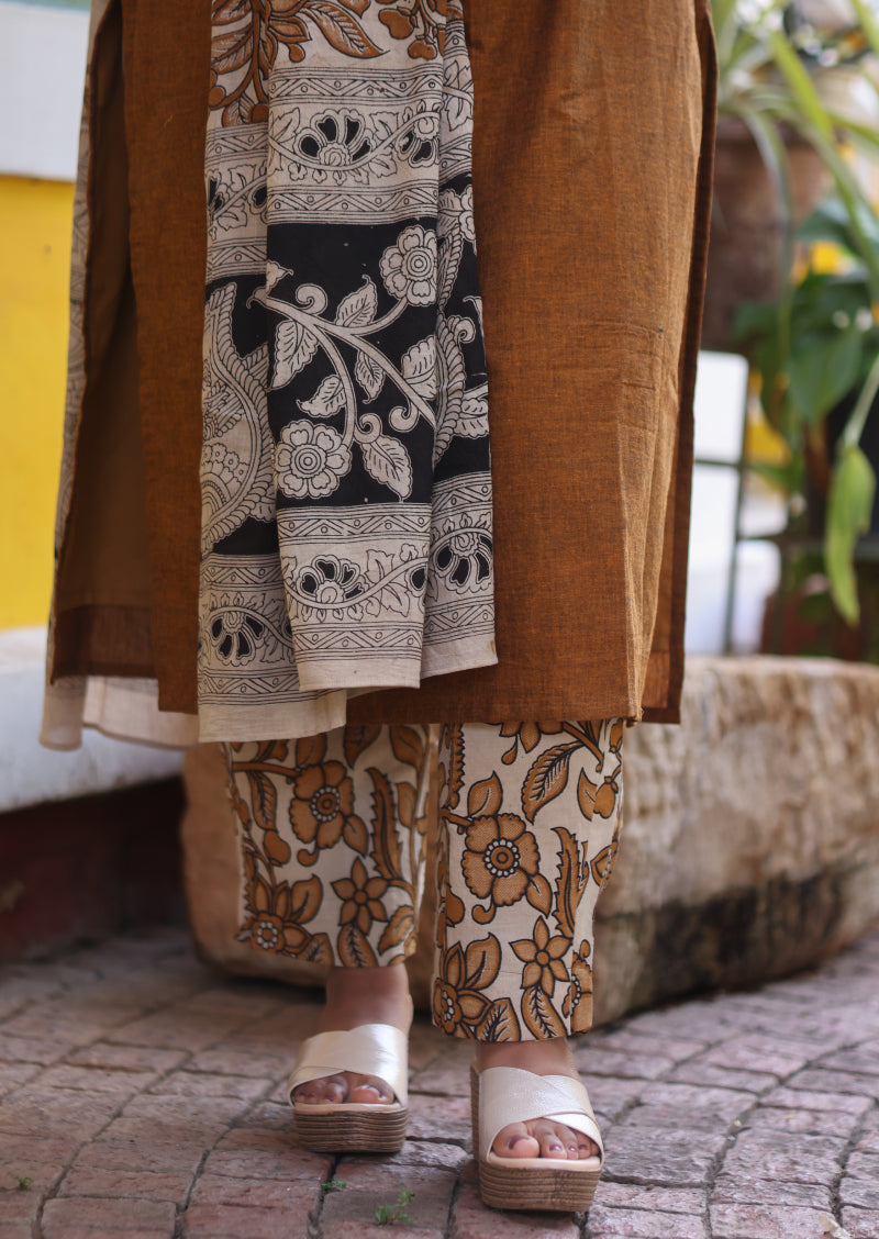 Mudbrown Craft Salwar Suit