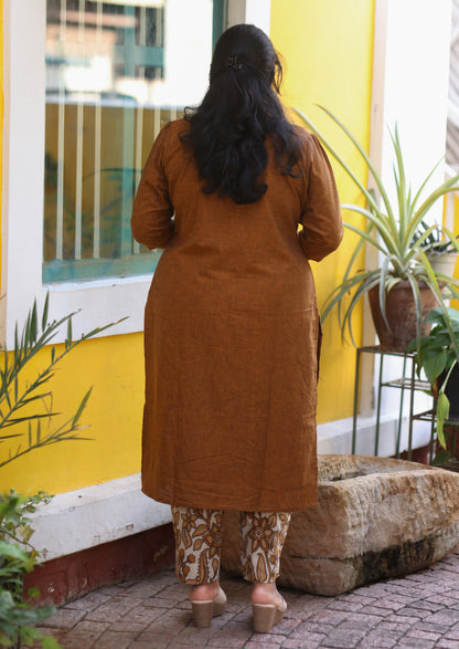 Mudbrown Craft Salwar Suit