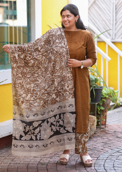 Mudbrown Craft Salwar Suit