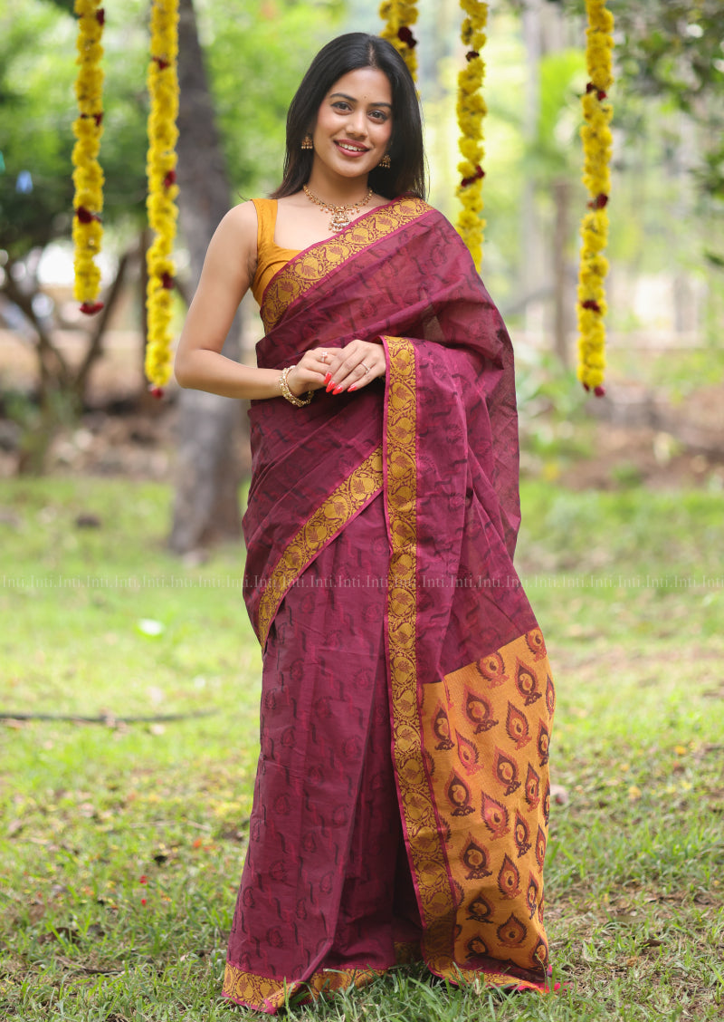 Mulberry Gold Saree