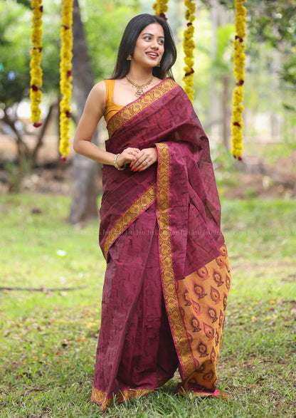 Mulberry Gold Saree
