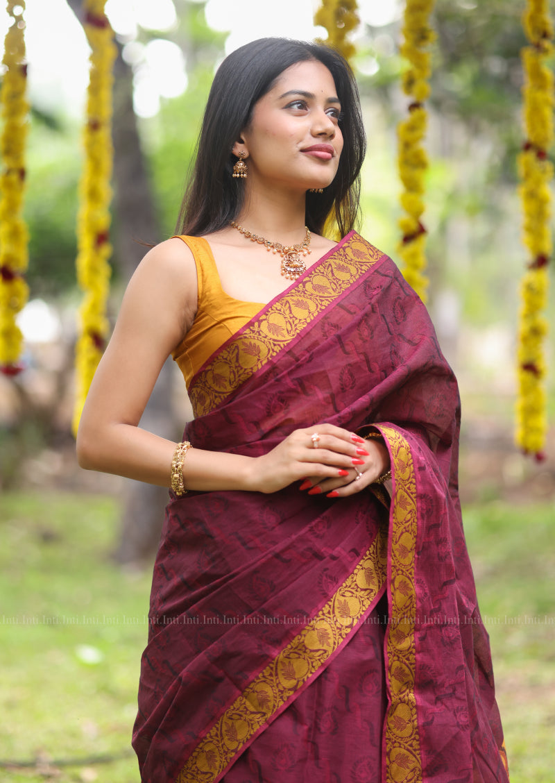 Mulberry Gold Saree
