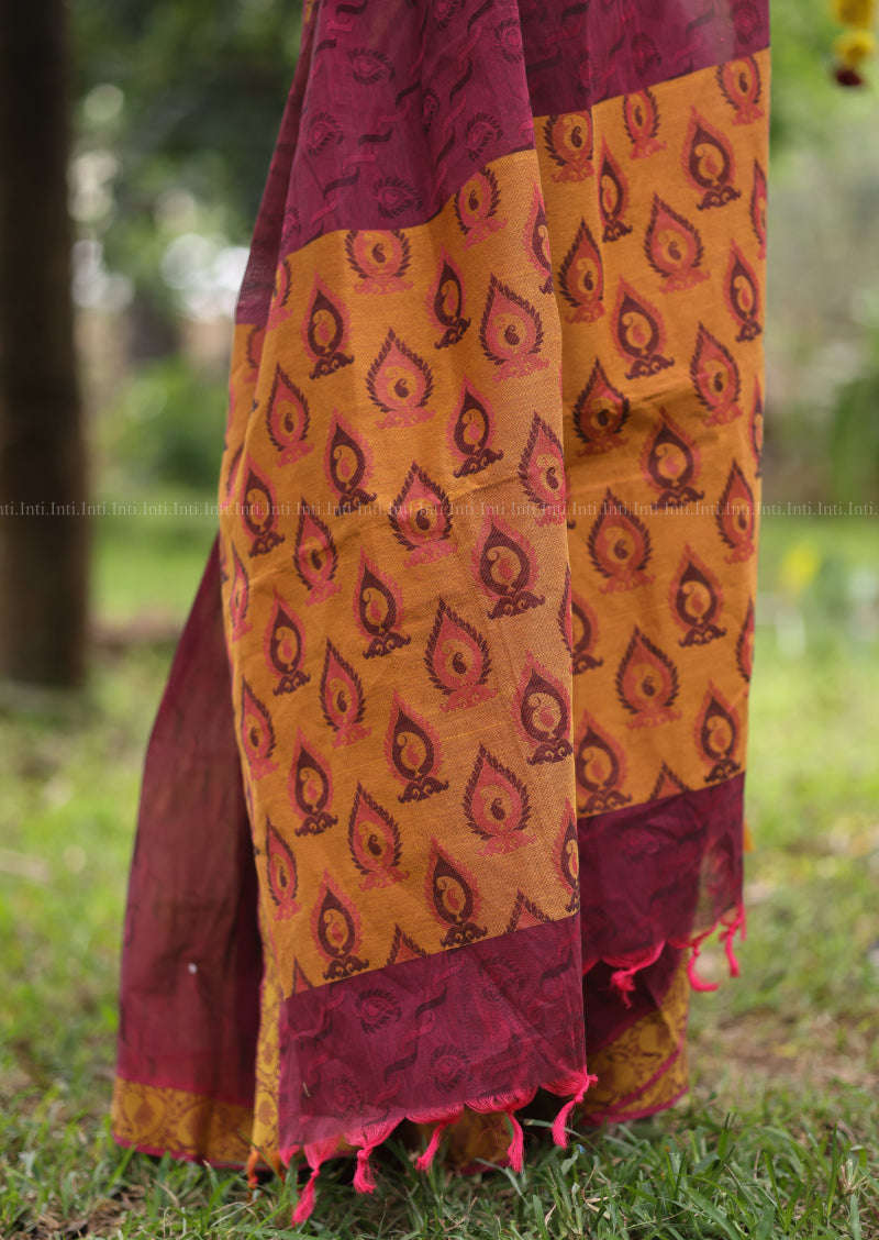 Mulberry Gold Saree