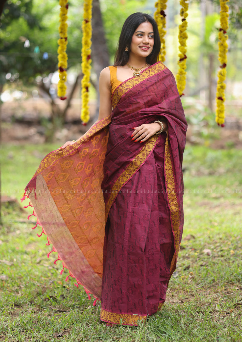 Mulberry Gold Saree