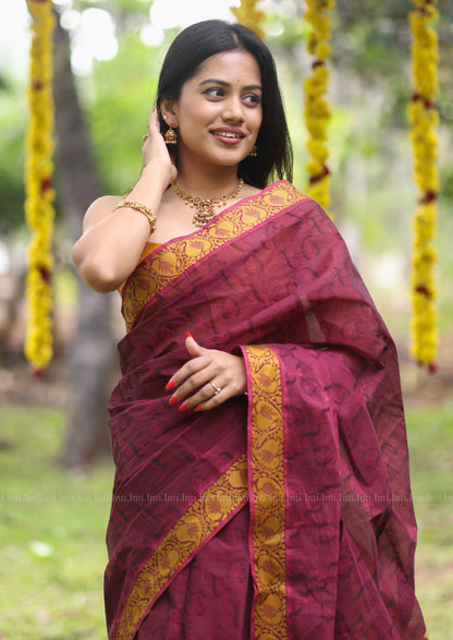 Mulberry Gold Saree