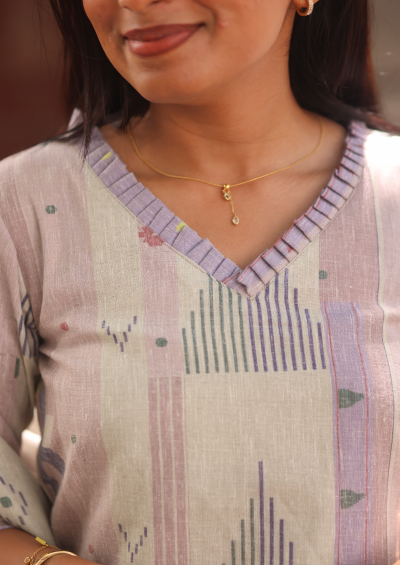 Muted Rose Top & Dupatta Set