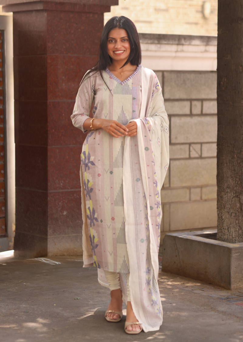 Muted Rose Top & Dupatta Set