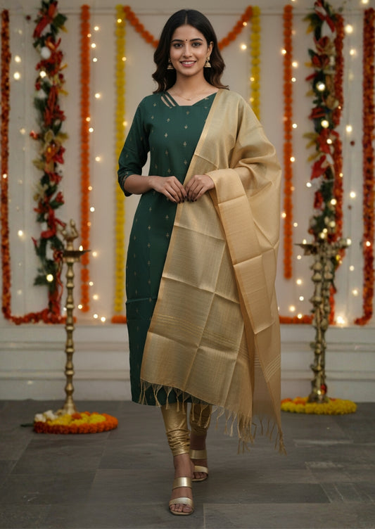 Mystic Strap Frame Top & Dupatta Set