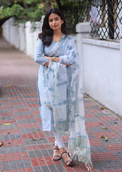 Ocean Dew Top & Dupatta Set