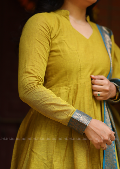 Ochre Woven Anarkali