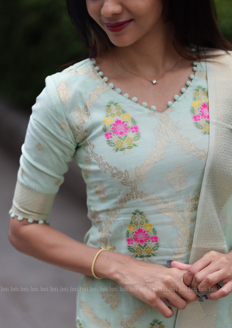 Pastel Banarasi Salwar Suit