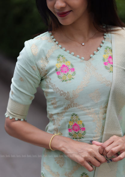 Pastel Banarasi Salwar Suit