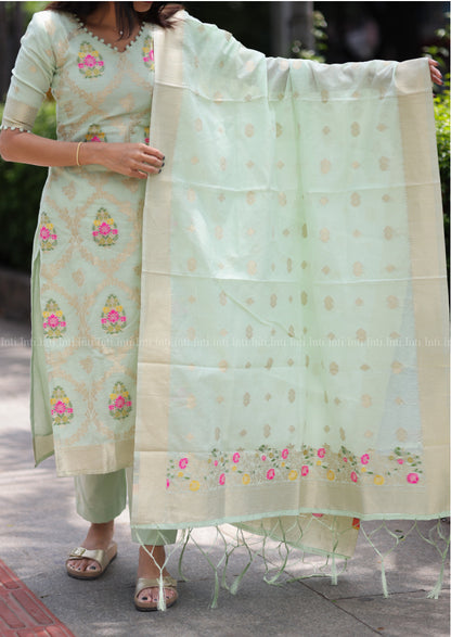 Pastel Banarasi Salwar Suit