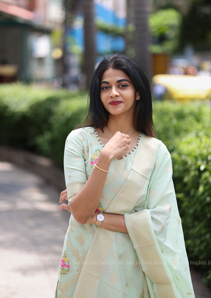 Pastel Banarasi Salwar Suit
