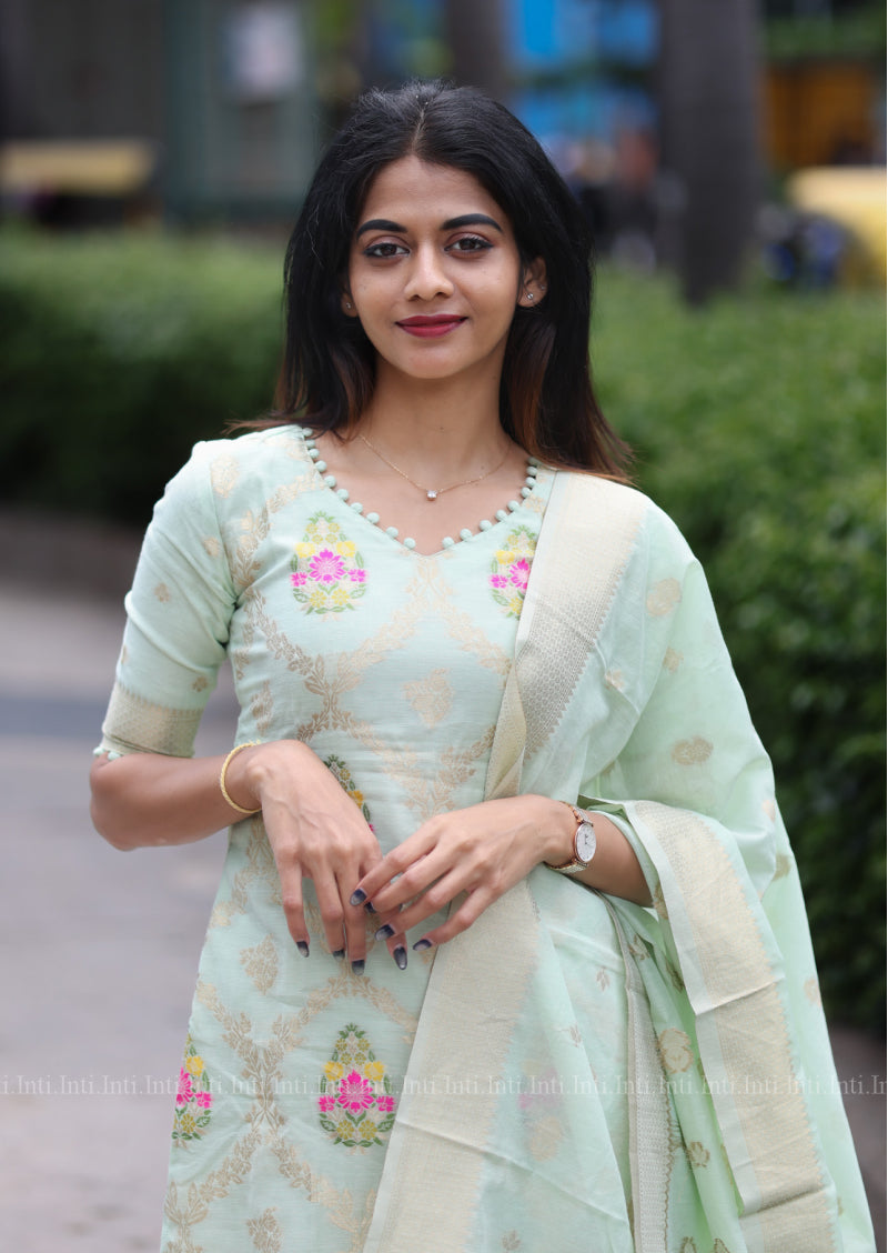 Pastel Banarasi Salwar Suit