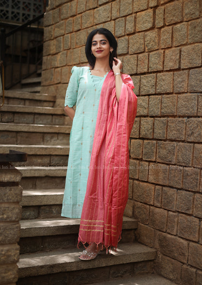 Pastel Pistha Thread Top & Dupatta Set