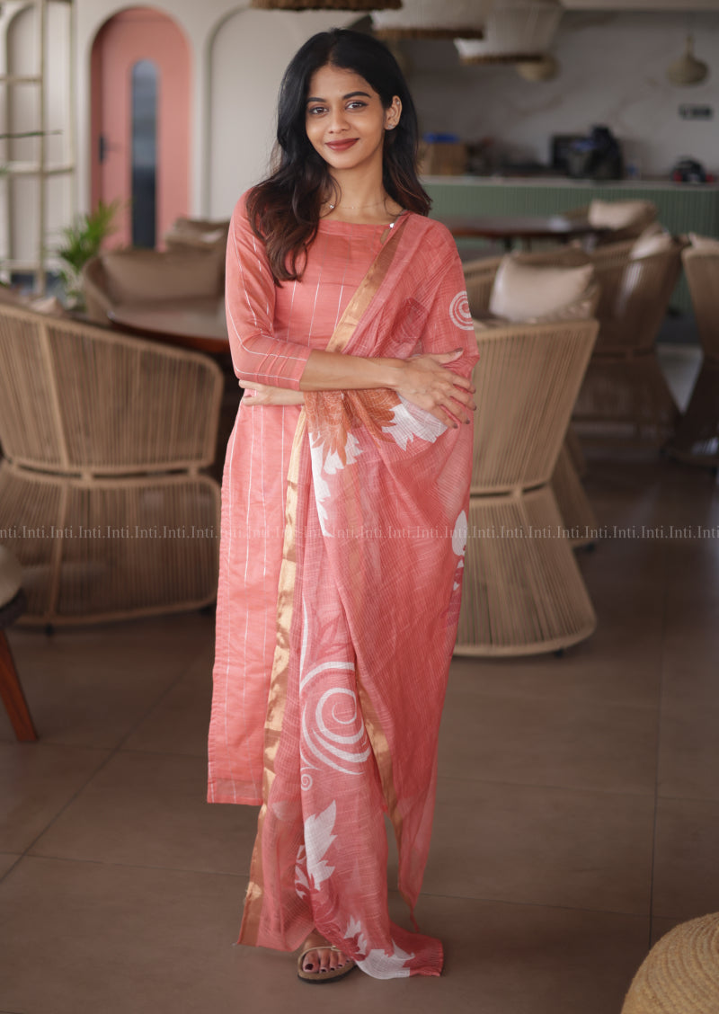 Peached Hush Top & Dupatta Set