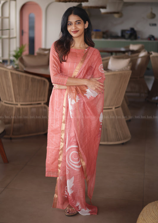 Peached Hush Top & Dupatta Set