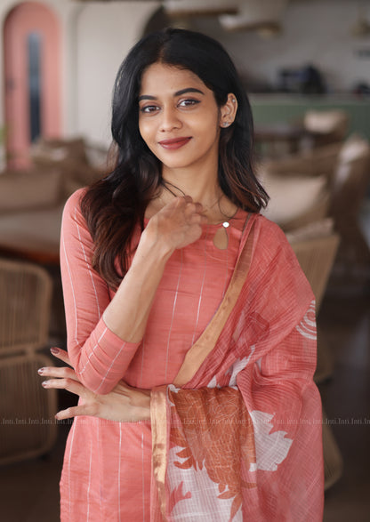 Peached Hush Top & Dupatta Set
