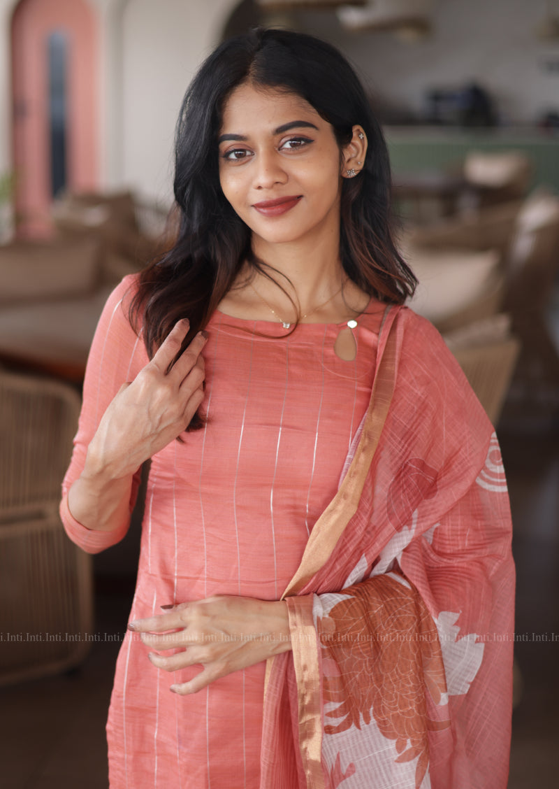 Peached Hush Top & Dupatta Set