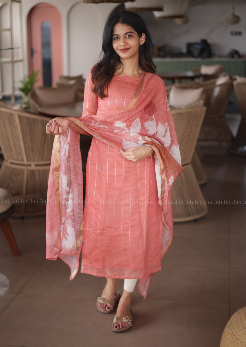 Peached Hush Top & Dupatta Set