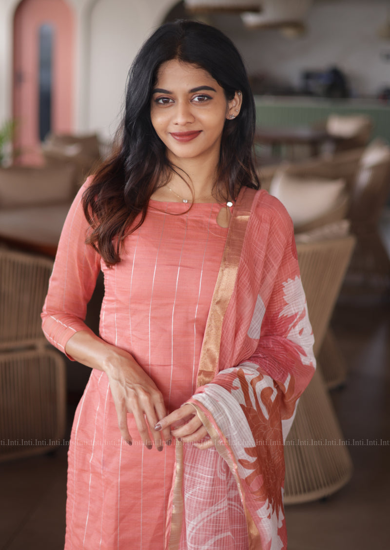 Peached Hush Top & Dupatta Set