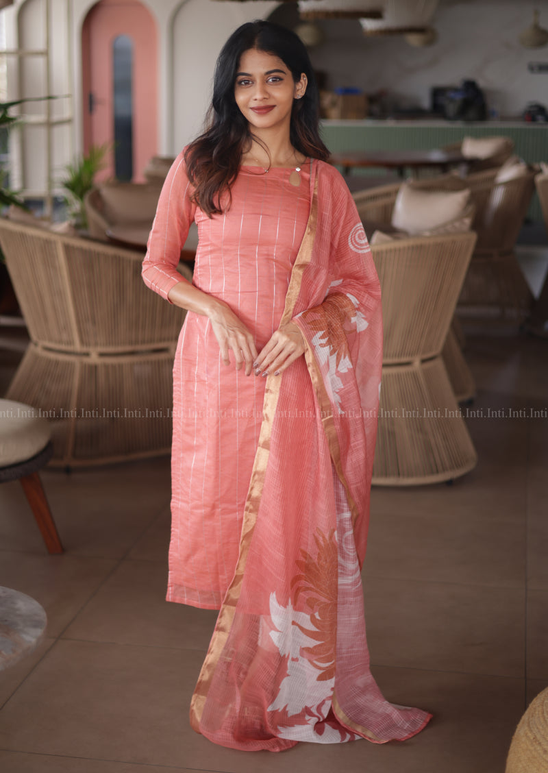 Peached Hush Top & Dupatta Set