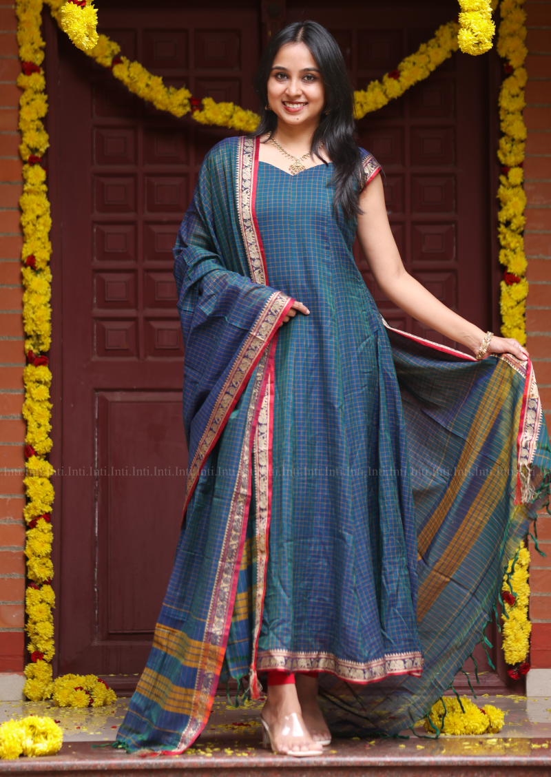 Peacock Luster Anarkali