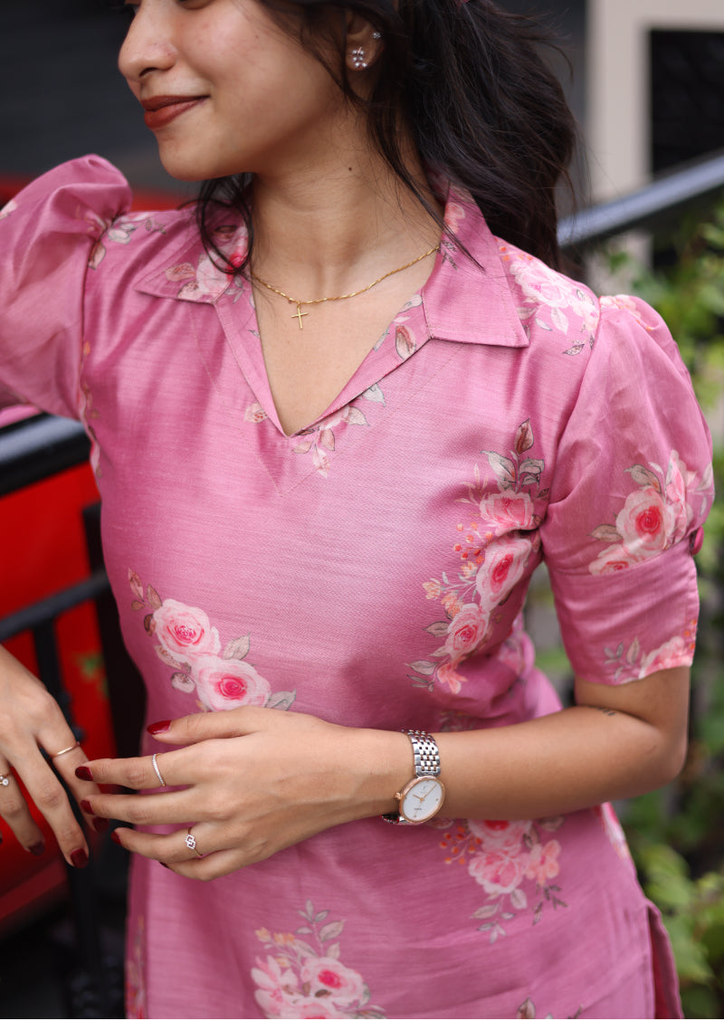Pink Bloom Kurti